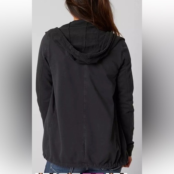 Gauze Hoodie Jacket with Tie Front Shacket Top Layer Olive + Oak Lightwe… - Picture 4 of 10